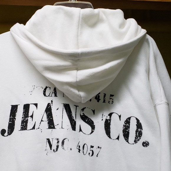 White Ladies Zippered Hooded Sweater /Jacket Size 2XL - Picture 5 of 5